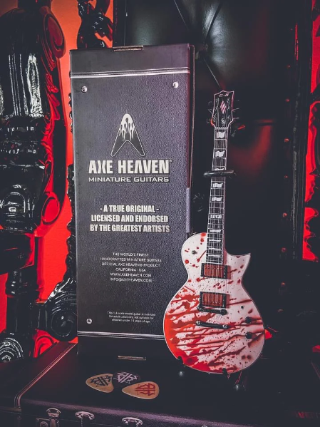 AXE HEAVEN Bobby Keller Blood Splatter ESP Eclipse Miniature Guitar Gift