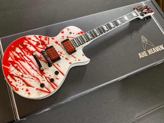 AXE HEAVEN Bobby Keller Blood Splatter ESP Eclipse Miniature Guitar Gift