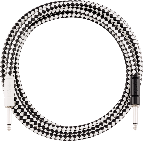 Genuine Fender Pro 10' ft Instrument/Guitar/Bass Cable, Woven  Checkered