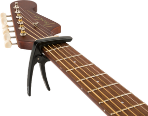 Genuine Fender Laurel Clip-on Lightweight Aluminum Acoustic Guitar Capo, Black