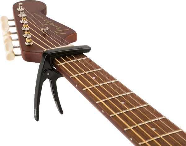 Genuine Fender Laurel Clip-on Lightweight Aluminum Acoustic Guitar Capo, Black