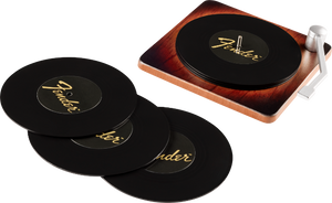 Genuine Fender Sunburst Turntable Coaster Set Gift, 6-Pack