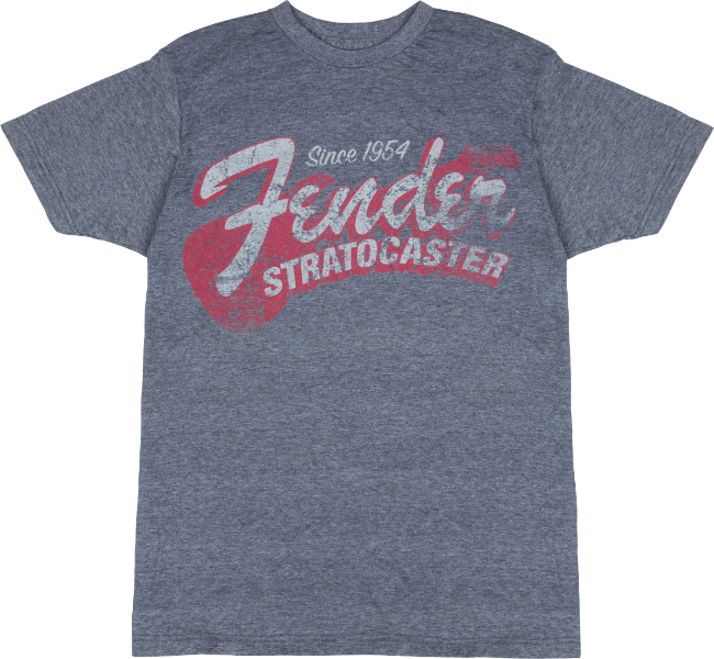 Genuine Fender Guitars Since 1954 Strat T-Shirt, Blue Smoke, S, SMALL