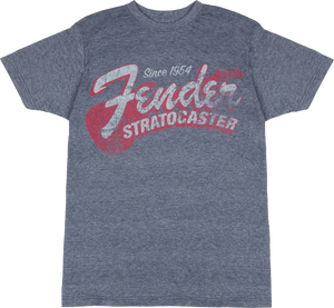 Genuine Fender Guitars Since 1954 Strat T-Shirt, Blue Smoke, S, SMALL