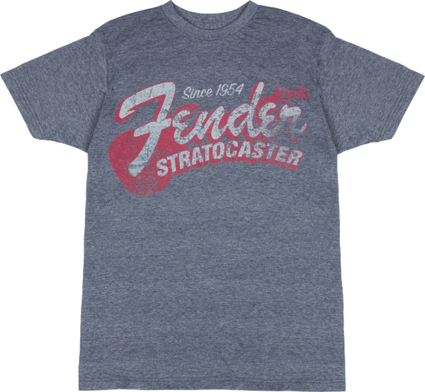 Genuine Fender Guitars Since 1954 Strat T-Shirt, Blue Smoke, S, SMALL