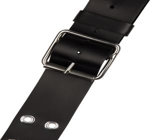 Jackson Grommet Leather Guitar Strap, Adjustable, Black, 2.5" Wide