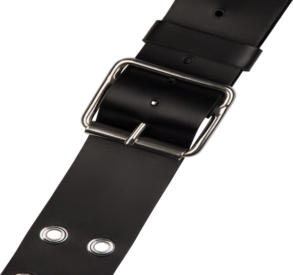 Jackson Grommet Leather Guitar Strap, Adjustable, Black, 2.5" Wide