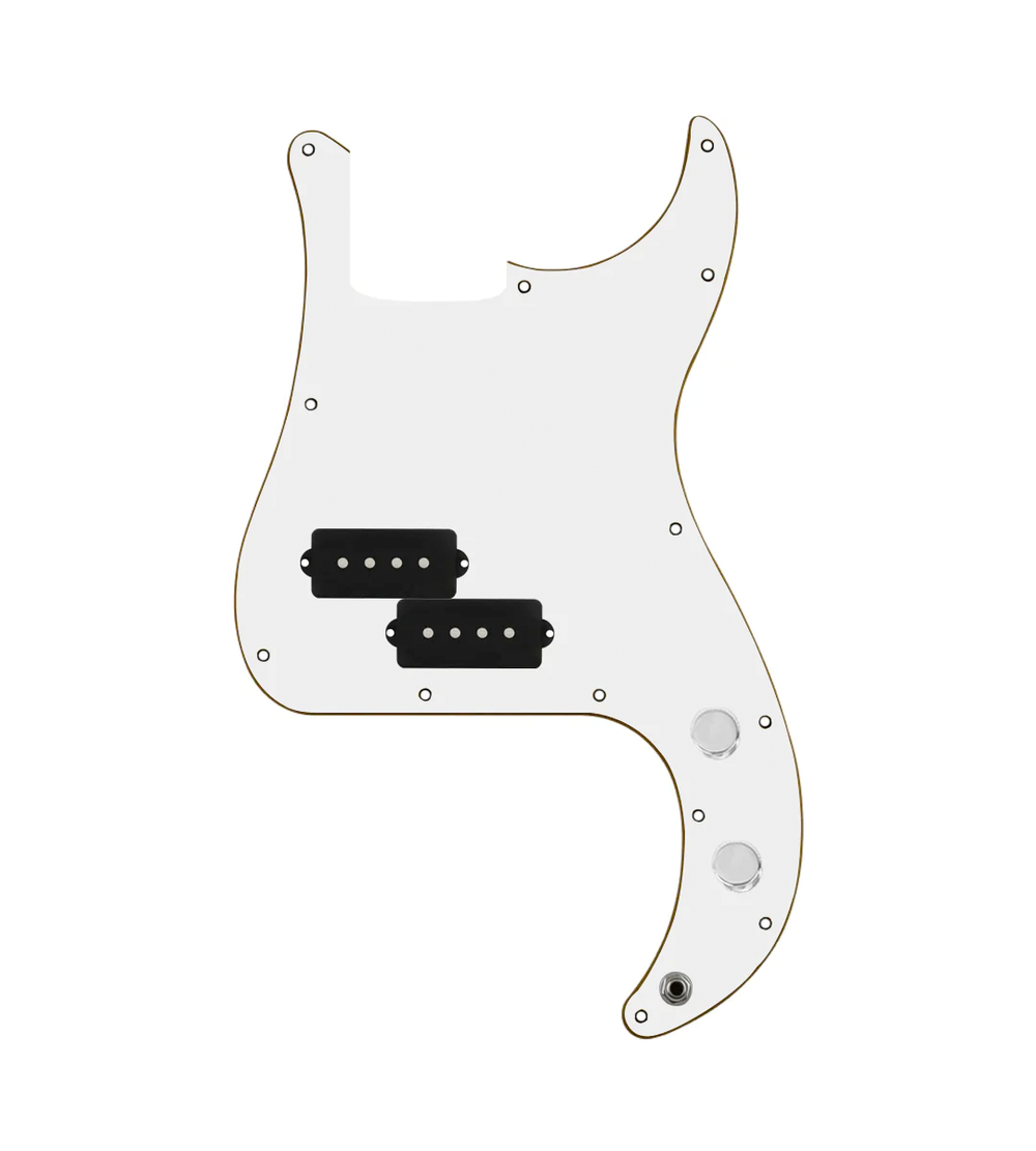 920D Custom  Precision Bass Loaded Pickguard, Drive (Hot), White Pickguard, and PB Wiring Harness
