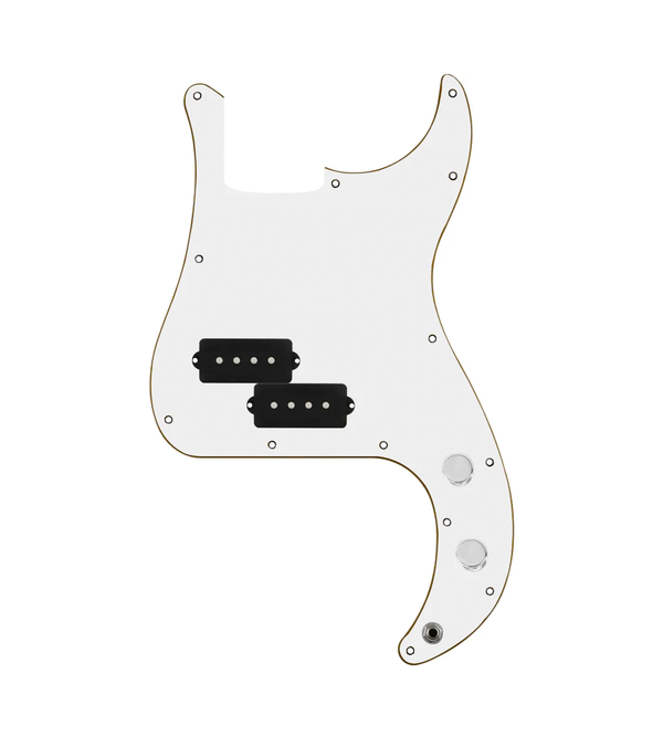 920D Custom  Precision Bass Loaded Pickguard, Drive (Hot), White Pickguard, and PB Wiring Harness
