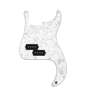 920D Custom Precision Bass Loaded Pickguard With Drive (Hot) Pickups, White Pearl Pickguard, and PB Wiring Harness