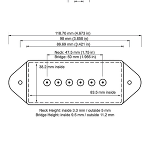 Allparts P-90 Metal Pickup Covers with Dog Ears, NICKEL, Set of 2