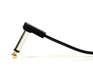 EBS Deluxe Flat 1/4" Patch Cable, Right-Angle to Right-Angle, 18 centimeters
