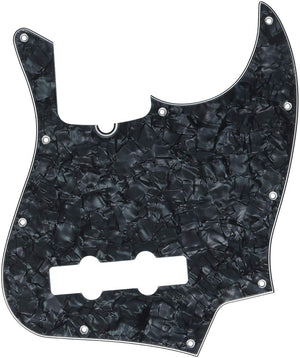 Genuine Fender Standard Jazz/J-Bass Pickguard, 10-Hole, 4-Ply - BLACK PEARL