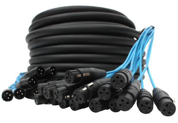 Elite Core 16 Channel 100' ft Fan-to-Fan Audio Cable XLR Stage Snake - PEX16100
