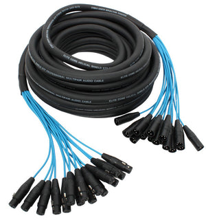 Elite Core 16 Channel 50' ft Fan-to-Fan Audio Cable XLR Stage Snake - PEX1650
