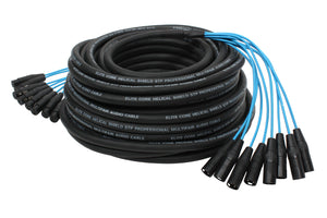 Elite Core 8 Channel 100' ft Fan-to-Fan Audio Cable XLR Stage Snake - PEX8100