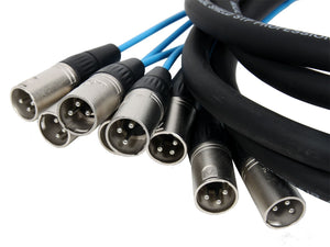 Elite Core 8 Channel 10' ft Fan-to-Fan Audio Cable XLR Stage Snake - PEX810