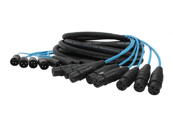 Elite Core 16 Channel 30' ft Fan-to-Fan Audio Cable XLR Stage Snake - PEX1630