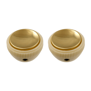 Allparts Vintage Hofner Bass Style Guitar Tea Cup Knobs, Set of 2, Cream & Gold