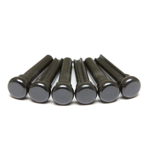 Graph Tech TUSQ Presentation Style Black Acoustic Guitar Bridge Pins, No Inlay