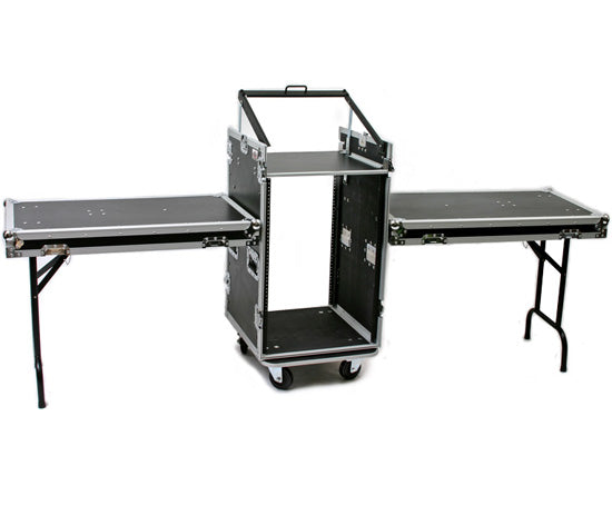 OSP PRO19 16-Space ATA Mixer Rack Road Tour Case with Standing Table Lids