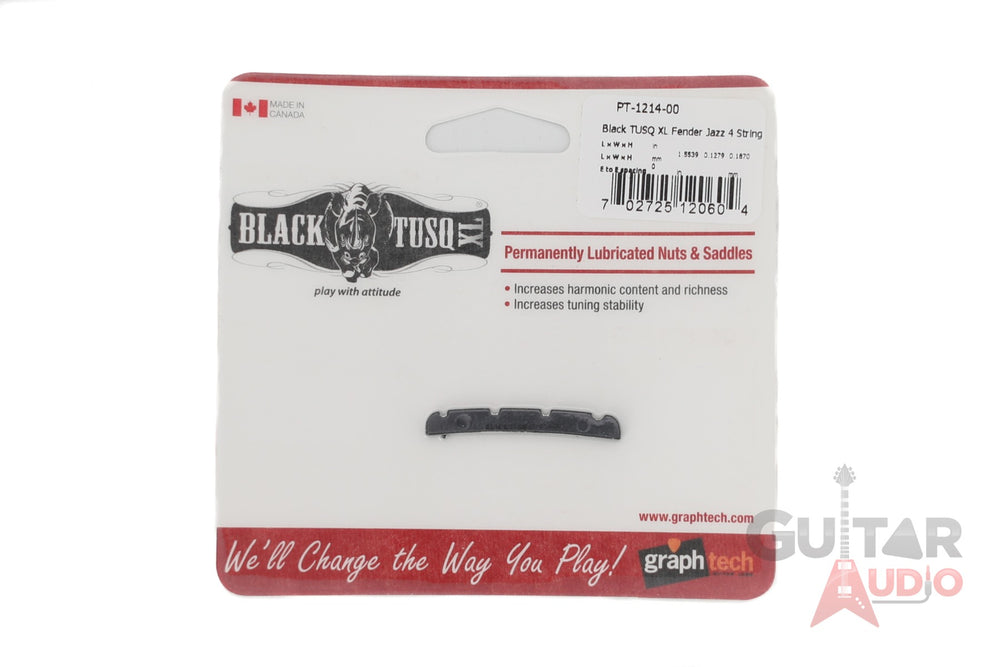 Graph Tech Black TUSQ XL Slotted Nut for 4-String Fender Jazz/J-Bass, PT-1214-00