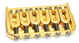Hipshot 41060G 6-String Hardtail Fixed Electric Guitar Bridge .125" - GOLD