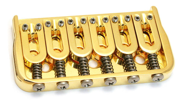 Hipshot 41060G 6-String Hardtail Fixed Electric Guitar Bridge .125" - GOLD