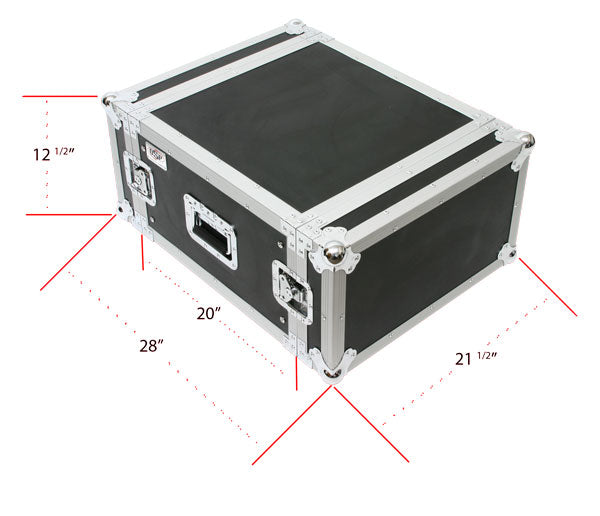 OSP 6-Space ATA 6U Deep Amp Rack Road Tour Flight Case - RC6U-20