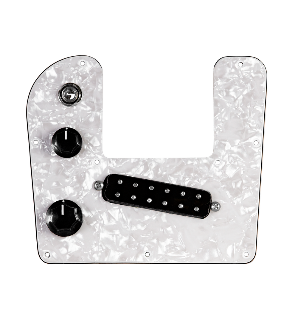 920D Custom Rogue Lap Steel Loaded Pickguard With A Black Polyphonics Pickup and White Pearl Pickguard