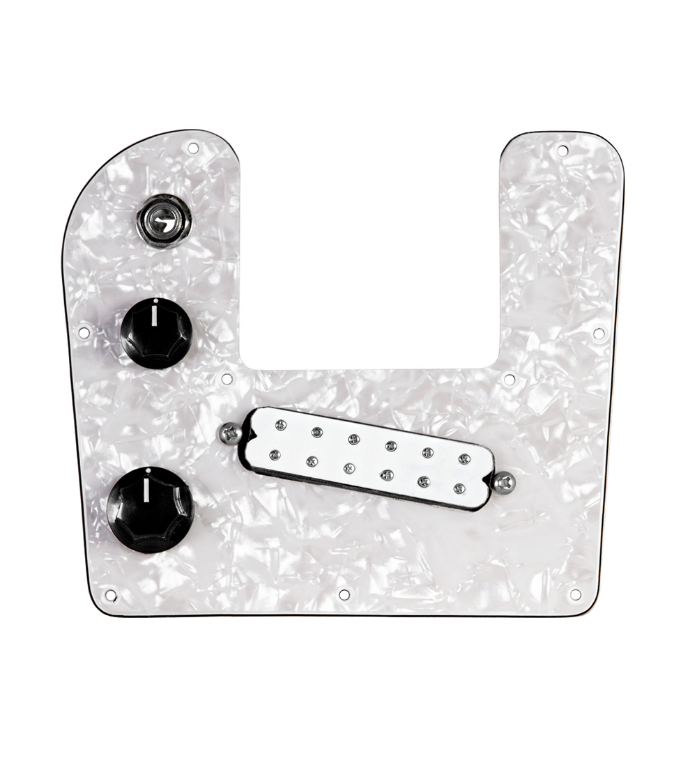 920D Custom Rogue Lap Steel Loaded Pickguard With A White Polyphonics Pickup and White Pearl Pickguard