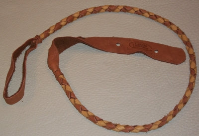 Lakota Leathers 43" Braided Round Elk Mandolin Strap, Tan/Tobacco