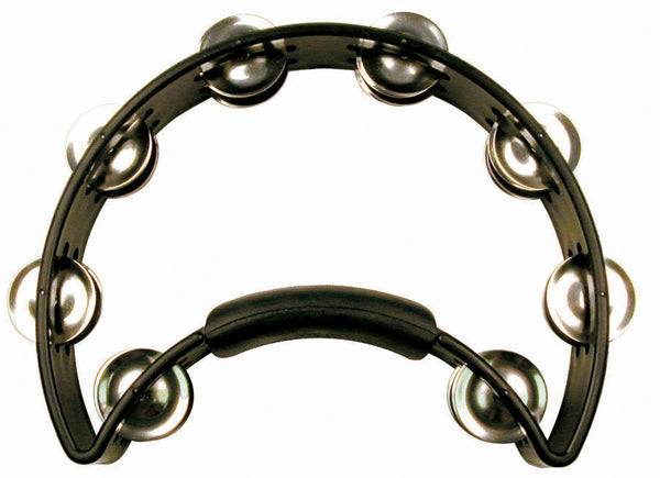 Rhythm Tech RT1010 Black Tambourine - Nickel Jingles