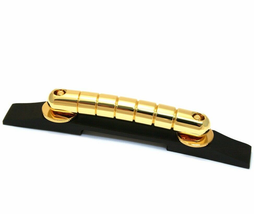 Genuine Gretsch Gold/Ebony Rocking Bar Floating Guitar Bridge Assembly