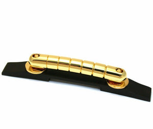 Genuine Gretsch Gold/Ebony Rocking Bar Floating Guitar Bridge Assembly