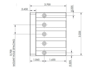 Hipshot 5K400C KickAss Bass Bridge 4-String 5-Hole Retrofits Badass Bass, CHROME