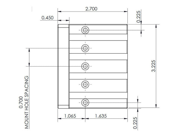 Hipshot 5K400B KickAss Bass Bridge 4-String 5-Hole Retrofits Badass Bass - BLACK