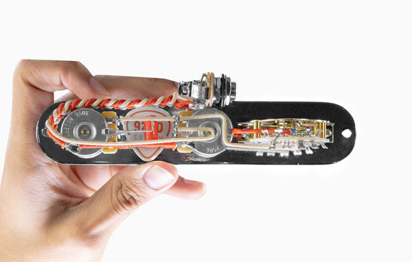 920D Custom Loaded Pre-Wired 4-Way Oak Grigsby Control Plate for T-Style Guitar