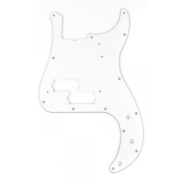 Genuine Fender Pickguard, MIM Deluxe Precision Bass, 13 Hole, White, 3-Ply