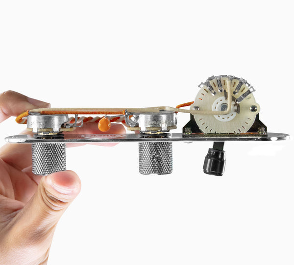 920D Custom Loaded Pre-Wired 4-Way Oak Grigsby Control Plate for T-Style Guitar