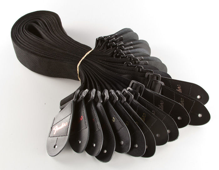 Genuine Fender 12 PACK of Adjustable Poly Guitar Straps with Pick Pockets