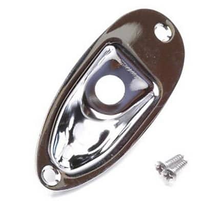 Genuine Fender Jack Plate for Mexico/MIM Strat/Stratocaster Guitar, CHROME