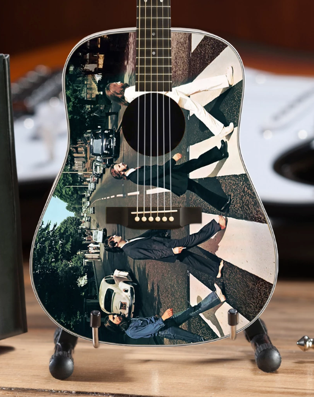 AXE HEAVEN Fab Four Abbey Road Acoustic Guitar Radio Days Miniature Display Gift