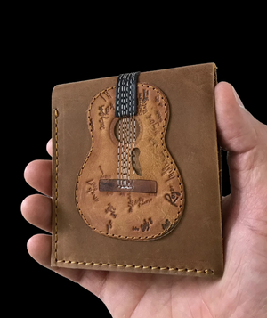 AXE HEAVEN Genuine Leather Trigger Acoustic Signature Guitar Wallet Gift, GW-014