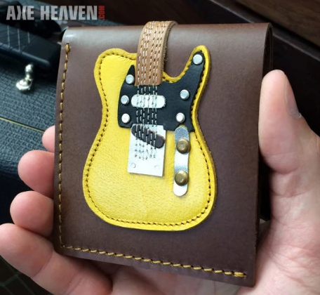 AXE HEAVEN Genuine Leather Classic Blonde Electric Guitar Wallet Gift, GW-002
