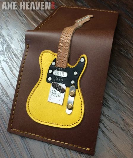 AXE HEAVEN Genuine Leather Classic Blonde Electric Guitar Wallet Gift, GW-002
