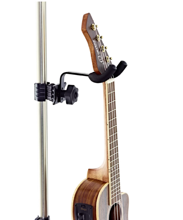 Ortega UKULELE/UKE Holder Hanger for Mic, Guitar & Music Stands, OMUH-BK