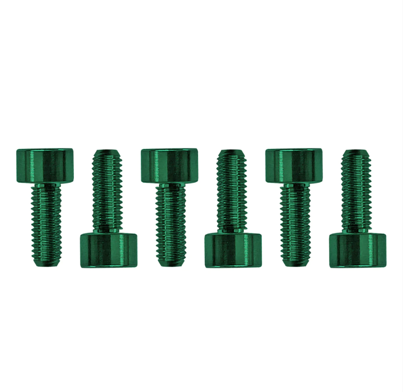 Genuine Floyd Rose Stainless Steel Saddle Mounting Screws, Set of 6, Green