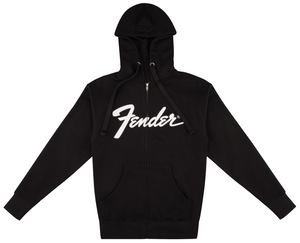 Fender Guitars Transition Logo Zip-Up Hoodie Sweatshirt, Black, Large (L)