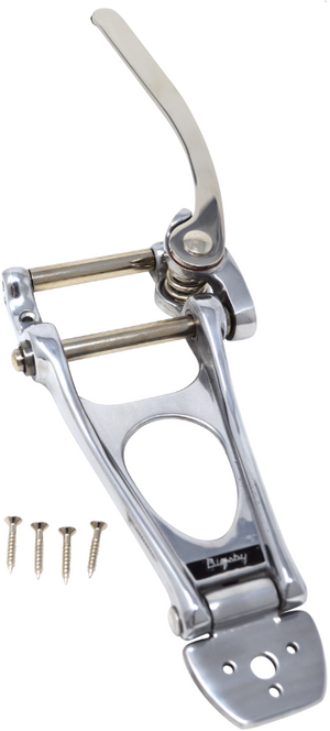 Genuine Bigsby B12 Vibrato Tailpiece with Tension Bar, Polished Aluminum Chrome